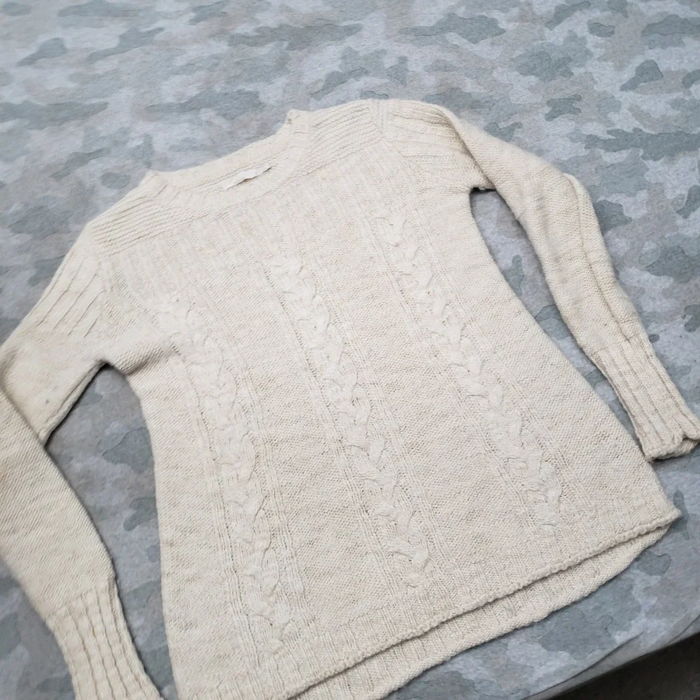 Prana Sweater Womens Small Beige Pullover Cable Knit‎